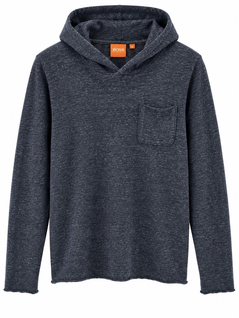 BOSS Hugo Boss Orange Label Charcoal Raw Edge Pocket Hoodie Size M